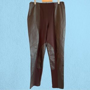 90s vintage brown faux leather pants equestrian britches